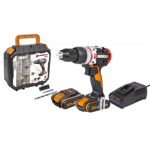 Worx WX354 - Taladro percutor Brushless Slammer Drill 20V 2.0Ah (2 bat)